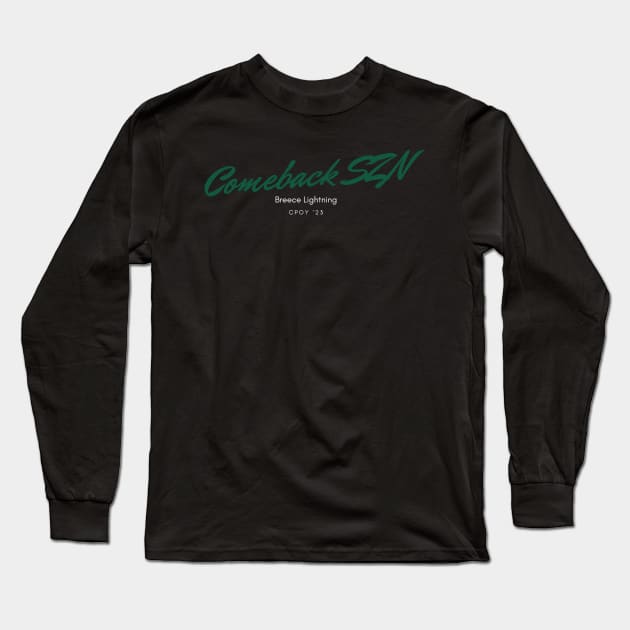 Breece Hall Comeback SZN Long Sleeve T-Shirt by SportsGuyTrey